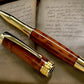 Exotic Rare Snakewood, Gold Rollerball Pen, Artisan Handcrafted Writing Instrument. Handmade Custom in Colorado. One of a Kind. - HighlanderPen