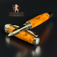 Exotic Thuya Burl Wood Handcrafted Black Titanium Rollerball Pen by Highlander