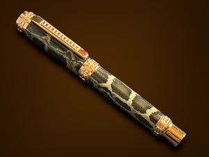 Authentic Burmese Python | Red Gold Edinburgh Model Fountain Pen by Highlander