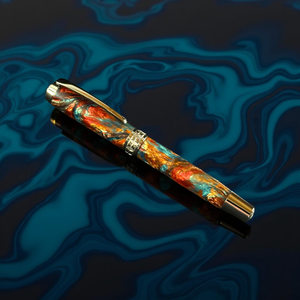 Dragon Skin | Black Titanium Fountain Pen | Handcrafted by Highlander