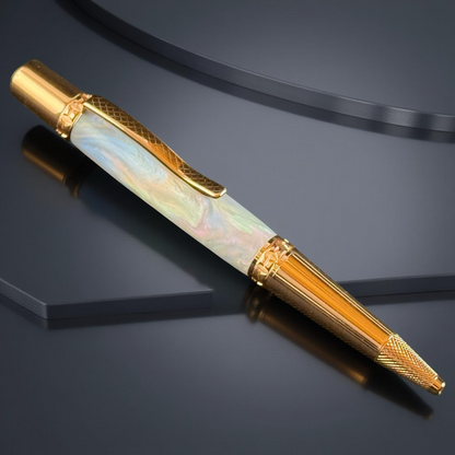 Red Gold "Black Opal" | Handmade Glasgow Ballpoint Pen by Highlander
