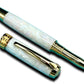 Elegant “Pearly Opal” Handcrafted Gold Rollerball Pen, One of a Kind, Handmade in Colorado. Ink, Velvet Sleeve, and Pen Box Included. - HighlanderPen