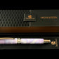 Amethyst Opal | Black Titanium Rollerball Pen | Handmade Elegance