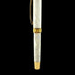 Gold “Pearly Opal” Handcrafted Rollerball Pen, One of a Kind, Handmade in CO. Ink, Velvet Sleeve, and Pen Box Included. By Highlander Pen. [ML-RB-1217-02]