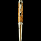 Museum Grade Exotic Thuya Burl Wood | Polished Chrome Ballpoint Pen | Hand Turned In Colorado