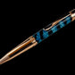 Rose Gold "Arctic Zebra" Handmade Glasgow Ballpoint Pen. One of a Kind, Handcrafted by Highlander Pen in CO. Box, Ink, & Sleeve Included. [ML-BP-1205-03]