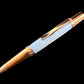 Handcrafted “Iridescent Blue Pearl” Red Gold Ballpoint Pen