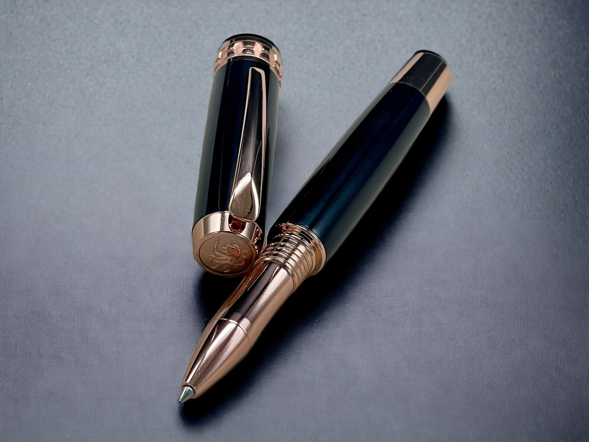 Exotic Gaboon Ebony, One of a Kind, Rose Gold, Handmade Rollerball Pen. Artisan Rare & Unique, Completely Handcrafted  in Co, USA. - HighlanderPen