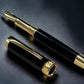 Exotic Gaboon Ebony Wood Gold Fountain Pen, Artisan Handcrafted Writing Instrument. Simple to Use. Handmade Custom in CO, One of a Kind. - HighlanderPen