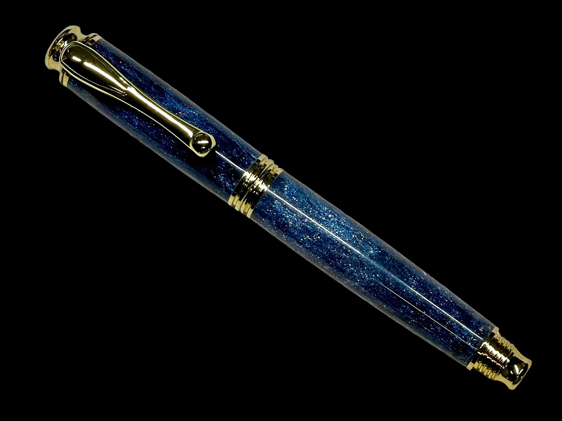 New Elegant Night Sky, Handmade Luxury Gold Rollerball Pen By Highlander Writing Instruments - HighlanderPen