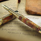 Striking “Blood Orange & Gold" Gold Rollerball Pen, Artisan Handcrafted Writing Instrument. Handmade Custom in Colorado. One of a Kind. - HighlanderPen