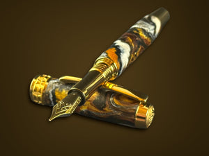 Handcrafted "Caramel Latte"  Gold Fountain Pen by Highlander.  Perfect For Collectors and Writing Enthusiasts