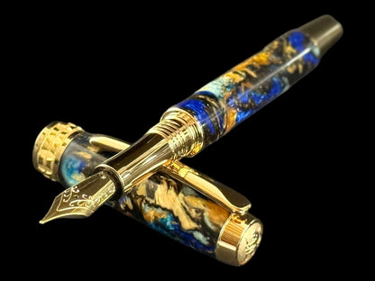Striking Handcrafted Gold Fountain Pen | Luxury Writing Gift by Highlander