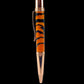 Rose Gold "Tangerine Zebra" Handmade Glasgow Ballpoint Pen. One of a Kind, Handcrafted by Highlander Pen in CO. Box, Ink, & Sleeve Included. [ML-BP-1209-01]