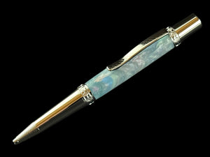 Sapphire Opal | Polished Chrome Glasgow Ballpoint Pen |  An Elegant Gift