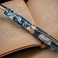 Elegant “Silver Pearl” Rose Gold Acrylic Rollerball Pen, Artisan Handcrafted Writing Instrument. Handmade Custom in Colorado. One of a Kind. - HighlanderPen