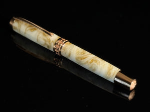 Solstice Pearl – Red Gold Fountain Pen | Handmade by Highlander