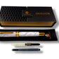 "Amethyst Opal" Highlander Gold Fountain Pen. One Of A Kind, Handcrafted In Lone Tree, Colorado.  Includes Ink, Converter, Box & Sleeve. [ML-FP-0116-01]