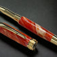 “Orangesicle Swirl”, One of a Kind, Gold Handmade Custom Rollerball Pen. Artisan Rare & Unique, Completely Handcrafted in Co, USA - HighlanderPen