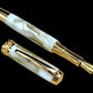 Gold Handmade Fountain Pen, Luxury, Acrylic, One of a Kind, Handcrafted in CO. Ink, Converter, Sleeve, & Box Included. By Highlander Pen. [ML-FP-1012-01]