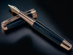 Exotic Gaboon Ebony, One of a Kind Rose Gold, Handmade Custom Fountain Pen. Artisan Rare & Unique, Completely Handcrafted in Colorado, USA. - HighlanderPen