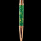 Rose Gold "British Racing Green" Handmade Glasgow Ballpoint Pen. One of a Kind, Handcrafted by Highlander Pen. Box, Ink, & Sleeve Included. [ML-BP-1123-07]