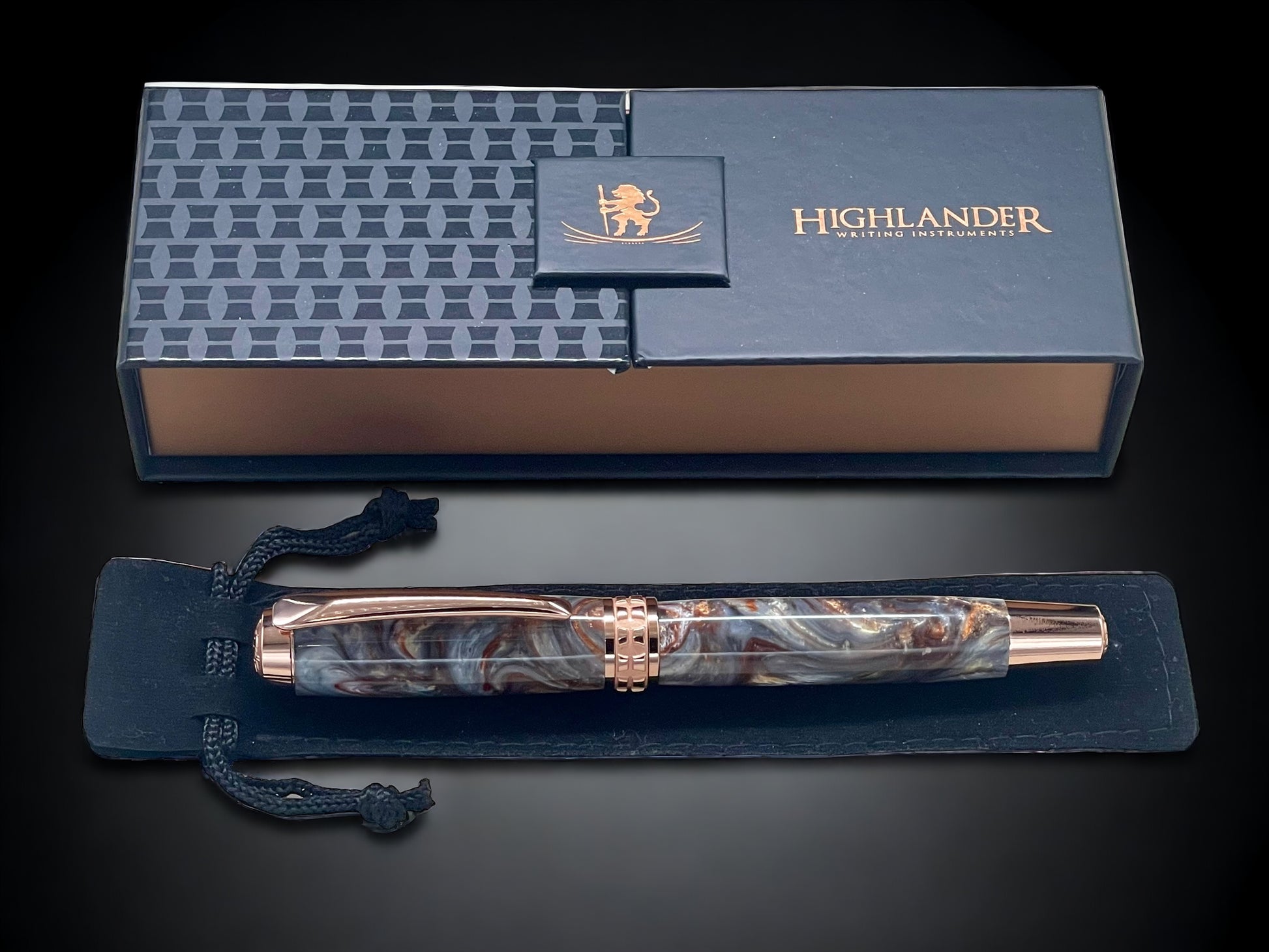 “Molten Metals” One of a Kind, Rose Gold, Handmade Custom Fountain Pen. Artisan Rare & Unique, Completely Handcrafted in Colorado, USA - HighlanderPen