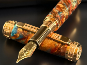 Highlander “Dragon Skin” | Red Gold Edinburgh Model Luxury Handmade Fountain Pen