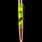 Rose Gold "Striking Green" Handmade Glasgow Ballpoint Pen. One of a Kind, Handcrafted by Highlander Pen in CO. Box, Ink, & Sleeve Included. [ML-BP-1130-01]