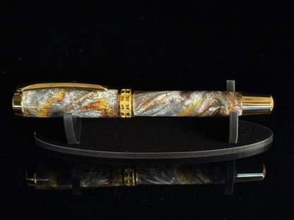 Molten Metals Rollerball Pen | Gold Trim | Handcrafted by Highlander