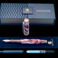 Striking “Red Swirl” Acrylic Luxury Rose Gold Fountain Pen, One of a Kind, Handmade in Colorado. Ink, Converter, Pen Sleeve & Box Included. - HighlanderPen