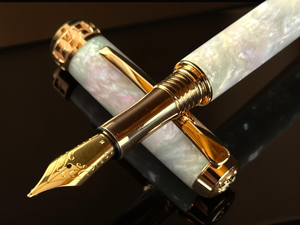 Highlander “Black Opal” | Red Gold Handcrafted Fountain Pen