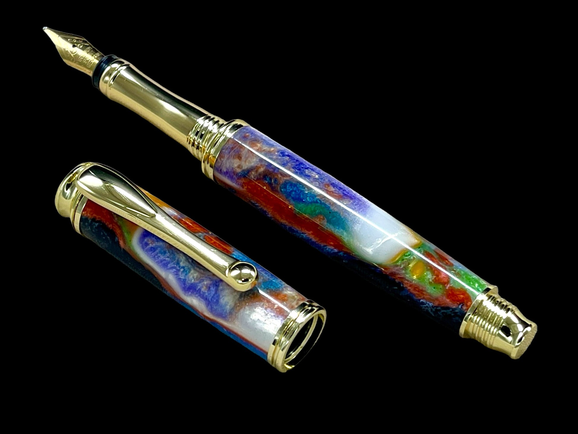 New Whimsical Colors Handmade Luxury Gold Fountain Pen By Highlander Pen. - HighlanderPen