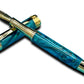 Elegant “Teal/Black/Gold” Handcrafted Luxury Gold Fountain Pen, One of a Kind, Handmade in Colorado. Ink, Converter, Sleeve, & Box Included. - HighlanderPen