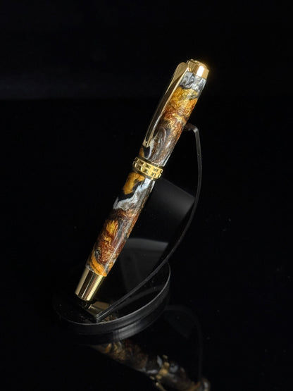 Caramel Latte | Gold Rollerball Pen by Highlander | Handmade in Colorado