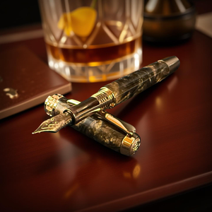 Red Gold “Autograph” Handcrafted Highlander Fountain Pen - A Thoughtful Gift for Pen Enthusiasts