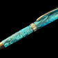 Radiant Blue | Black Titanium Fountain Pen | Handcrafted by Highlander