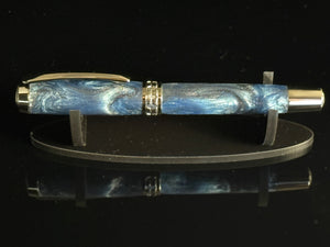 Handmade “Galactic Waterfall” Black Titanium Rollerball Pen by Highlander