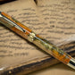 Striking “Orange Gold Swirl” Gold Fountain Pen, Artisan Handcrafted Writing Instrument. Simple to Use. Handmade with Custom Hardware in CO. - HighlanderPen