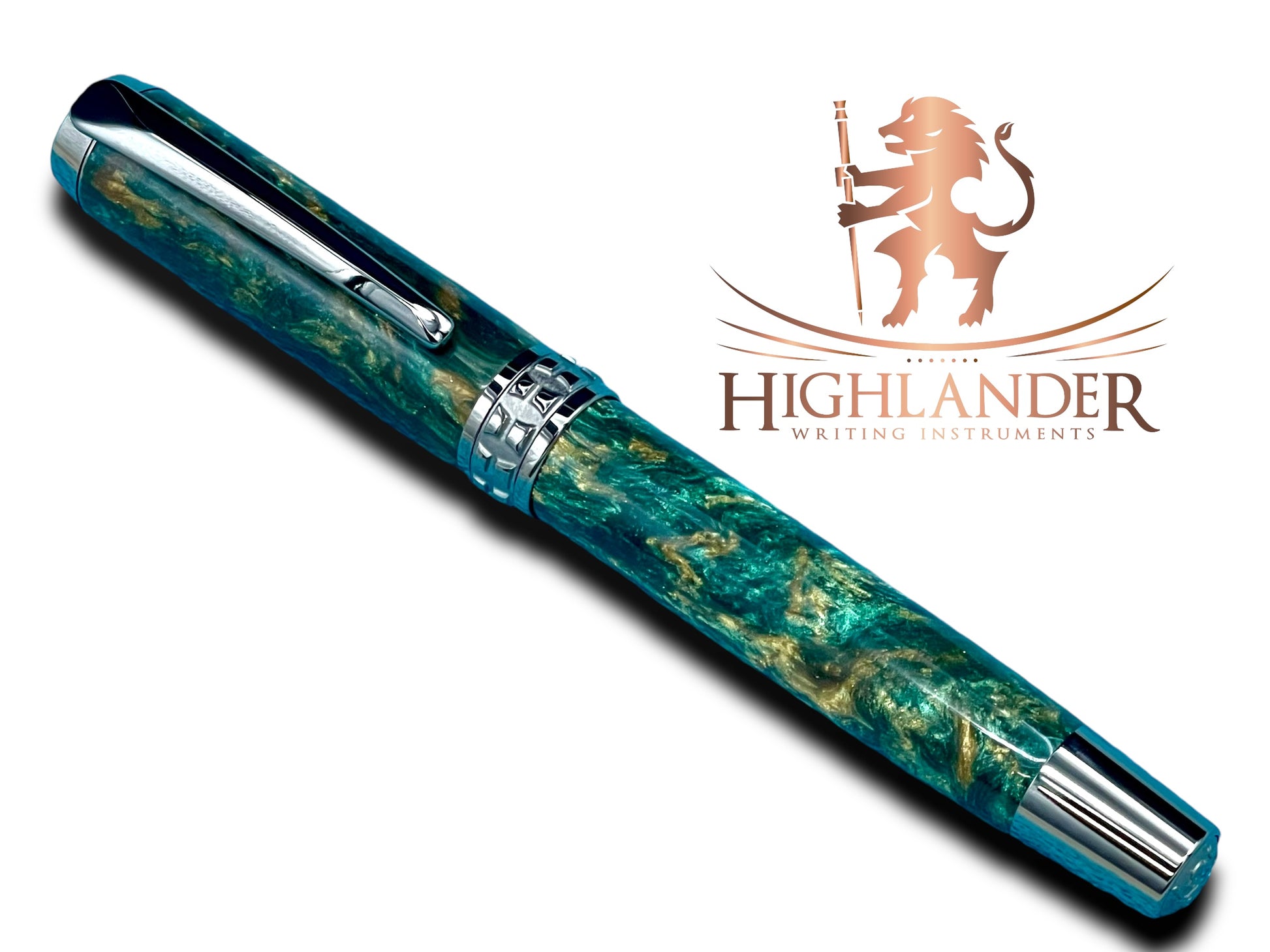 Timeless “British Racing Green” Black Titanium Rollerball Pen, Artisan Handcrafted Writing Instrument. Handmade in CO. Ink, Sleeve, & Box Included - HighlanderPen