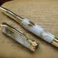 Elegant “Gold Marble” Gold Rollerball Pen, Artisan Handcrafted Writing Instrument. Handmade with Custom Hardware in Colorado. One of a Kind. - HighlanderPen