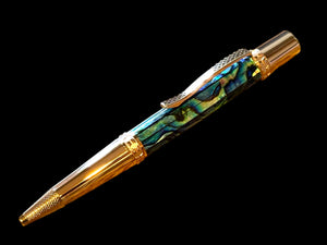 Handcrafted Authentic Natural Abalone | Red Gold Ballpoint Pen - The Ultimate Luxury Writing Gift