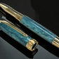 Iridescent Green, One of a Kind Gold, Handmade Custom Acrylic Rollerball Pen. Artisan Rare & Unique, Completely Handcrafted  in Co, USA - HighlanderPen