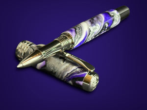 Highlander “Zeus” | Black Titanium Handcrafted Rollerball Pen