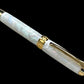 Elegant "Pearly Opal" Gold Rollerball Pen, Artisan Handcrafted Writing Instrument. Handmade Custom in Colorado. One of a Kind. - HighlanderPen