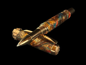 Dragon Skin | Red Gold Rollerball Pen | Handcrafted | A Striking Gift