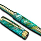 Elegant “Teal Swirl” Handcrafted Gold Rollerball Pen, One of a Kind, Handmade in Colorado. Ink, Velvet Sleeve, and Pen Box Included. - HighlanderPen