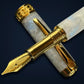 Handcrafted "Black Opal" Gold Fountain Pen by Highlander.  Perfect For Collectors and Writing Enthusiasts
