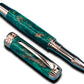 Elegant “British Racing Green”, Rose Gold Acrylic Rollerball Pen, Artisan Handcrafted Writing Instrument. One of a Kind, with Box, Sleeve, & Ink. - HighlanderPen