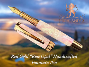 Red Gold “Rose Opal” Handcrafted Fountain Pen